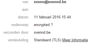 now the mail was send using encryption (TLS)